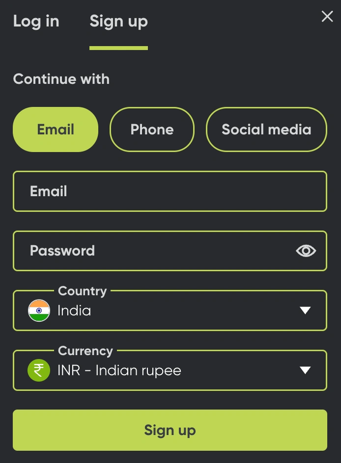 Y1 Casino Login Page